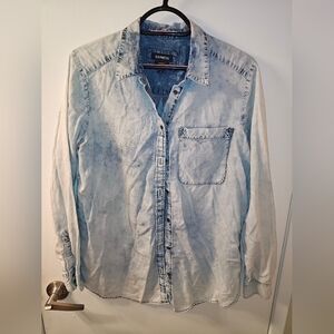 Express light denim button up